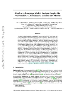 Can Large Language Models Analyze Graphs like Professionals? A Benchmark, Datasets and Models