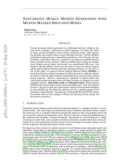 Text-driven Human Motion Generation with Motion Masked Diffusion Model