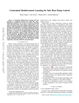 Constrained Reinforcement Learning for Safe Heat Pump Control