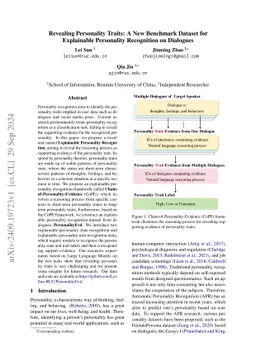 Revealing Personality Traits: A New Benchmark Dataset for Explainable
  Personality Recognition on Dialogues