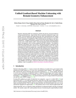 Unified Gradient-Based Machine Unlearning with Remain Geometry
  Enhancement