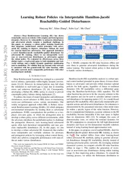 Learning Robust Policies via Interpretable Hamilton-Jacobi
  Reachability-Guided Disturbances