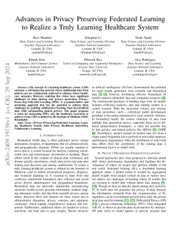 Advances in Privacy Preserving Federated Learning to Realize a Truly
  Learning Healthcare System