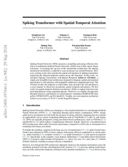 Spiking Transformer with Spatial-Temporal Attention