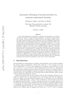 Automatic debiasing of neural networks via moment-constrained learning