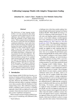 Calibrating Language Models with Adaptive Temperature Scaling