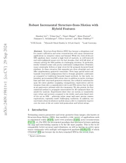 Robust Incremental Structure-from-Motion with Hybrid Features
