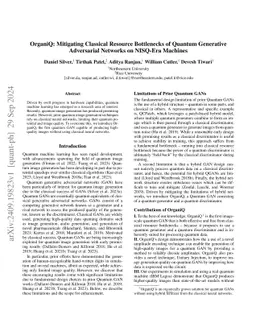 OrganiQ: Mitigating Classical Resource Bottlenecks of Quantum Generative
  Adversarial Networks on NISQ-Era Machines