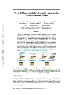 Towards Open-Vocabulary Semantic Segmentation Without Semantic Labels