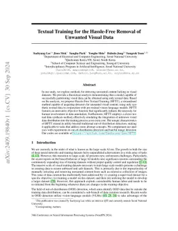 Textual Training for the Hassle-Free Removal of Unwanted Visual Data:
  Case Studies on OOD and Hateful Image Detection