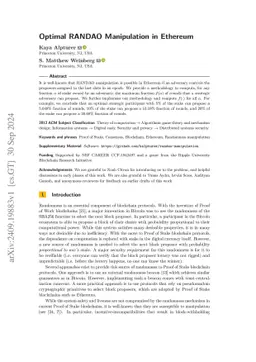 Optimal RANDAO Manipulation in Ethereum