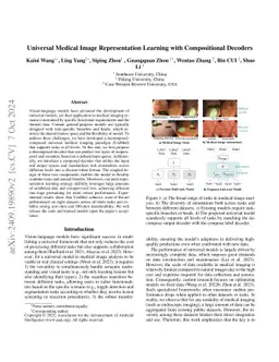 Universal Medical Image Representation Learning with Compositional
  Decoders