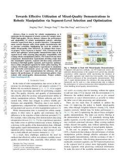 Towards Effective Utilization of Mixed-Quality Demonstrations in Robotic Manipulation via Segment-Level Selection and Optimization