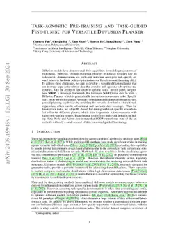 Task-Agnostic Pre-training and Task-Guided Fine-tuning for Versatile Diffusion Planner