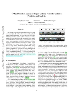 CycleCrash: A Dataset of Bicycle Collision Videos for Collision
  Prediction and Analysis