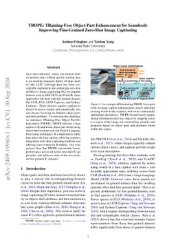 TROPE: TRaining-Free Object-Part Enhancement for Seamlessly Improving
  Fine-Grained Zero-Shot Image Captioning