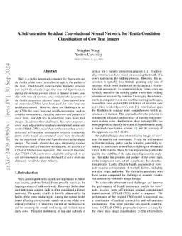 A Self-attention Residual Convolutional Neural Network for Health
  Condition Classification of Cow Teat Images