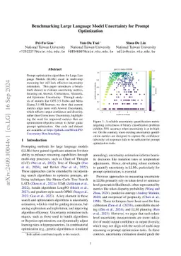 Benchmarking Large Language Model Uncertainty for Prompt Optimization