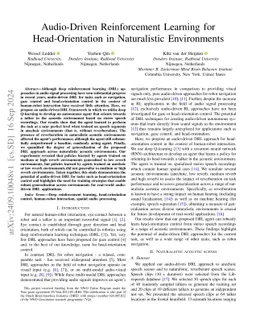 Audio-Driven Reinforcement Learning for Head-Orientation in Naturalistic Environments