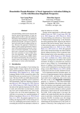 Householder Pseudo-Rotation: A Novel Approach to Activation Editing in
  LLMs with Direction-Magnitude Perspective