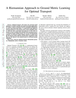 A Riemannian Approach to Ground Metric Learning for Optimal Transport