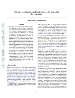 Privately Learning Smooth Distributions on the Hypercube by Projections