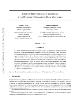 Robust Reinforcement Learning with Dynamic Distortion Risk Measures