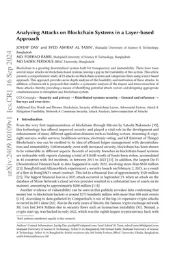 Analysing Attacks on Blockchain Systems in a Layer-based Approach