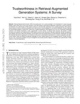 Trustworthiness in Retrieval-Augmented Generation Systems: A Survey