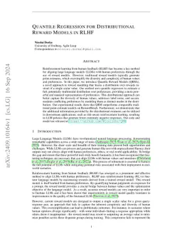 Quantile Regression for Distributional Reward Models in RLHF