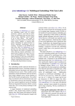 jina-embeddings-v3: Multilingual Embeddings With Task LoRA