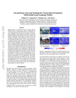 Fit and Prune: Fast and Training-free Visual Token Pruning for
  Multi-modal Large Language Models