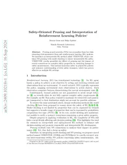 Safety-Oriented Pruning and Interpretation of Reinforcement Learning
  Policies