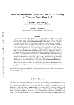bayesCureRateModel: Bayesian Cure Rate Modeling for Time to Event Data
  in R