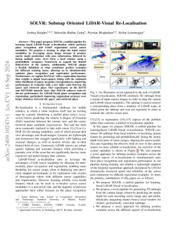 SOLVR: Submap Oriented LiDAR-Visual Re-Localisation