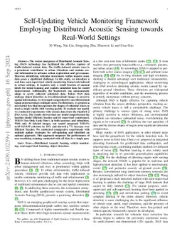 Self-Updating Vehicle Monitoring Framework Employing Distributed
  Acoustic Sensing towards Real-World Settings