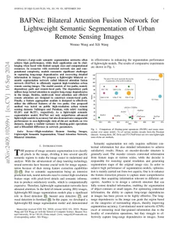 BAFNet: Bilateral Attention Fusion Network for Lightweight Semantic
  Segmentation of Urban Remote Sensing Images