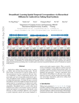 DreamHead: Learning Spatial-Temporal Correspondence via Hierarchical
  Diffusion for Audio-driven Talking Head Synthesis