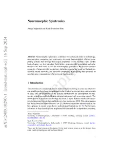 Neuromorphic Spintronics