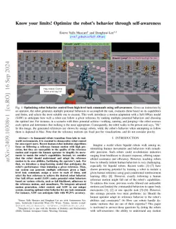 Know your limits! Optimize the robot's behavior through self-awareness