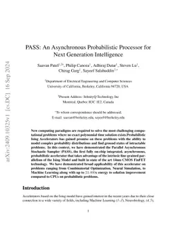 PASS: An Asynchronous Probabilistic Processor for Next Generation
  Intelligence