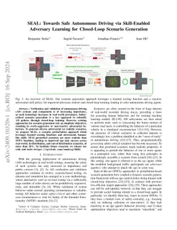 SEAL: Towards Safe Autonomous Driving via Skill-Enabled Adversary Learning for Closed-Loop Scenario Generation