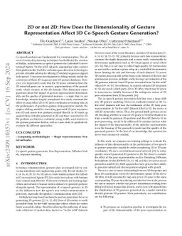 2D or not 2D: How Does the Dimensionality of Gesture Representation
  Affect 3D Co-Speech Gesture Generation?