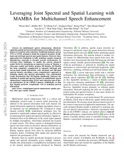 Leveraging Joint Spectral and Spatial Learning with MAMBA for Multichannel Speech Enhancement