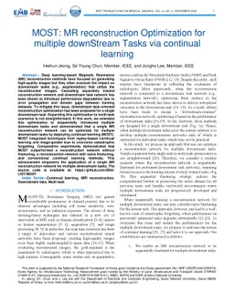 MOST: MR reconstruction Optimization for multiple downStream Tasks via continual learning