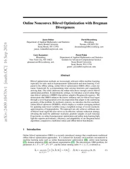 Online Nonconvex Bilevel Optimization with Bregman Divergences