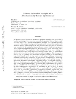Fairness in Survival Analysis with Distributionally Robust Optimization