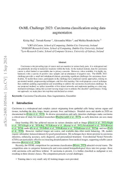 OxML Challenge 2023: Carcinoma classification using data augmentation