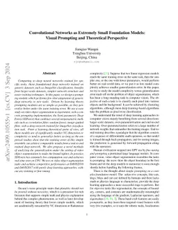 Convolutional Networks as Extremely Small Foundation Models: Visual
  Prompting and Theoretical Perspective
