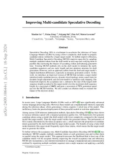 Improving Multi-candidate Speculative Decoding